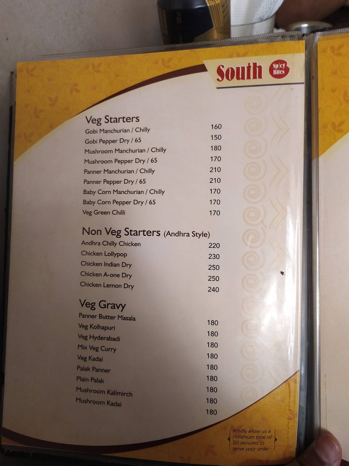 South Spicy Bites menu