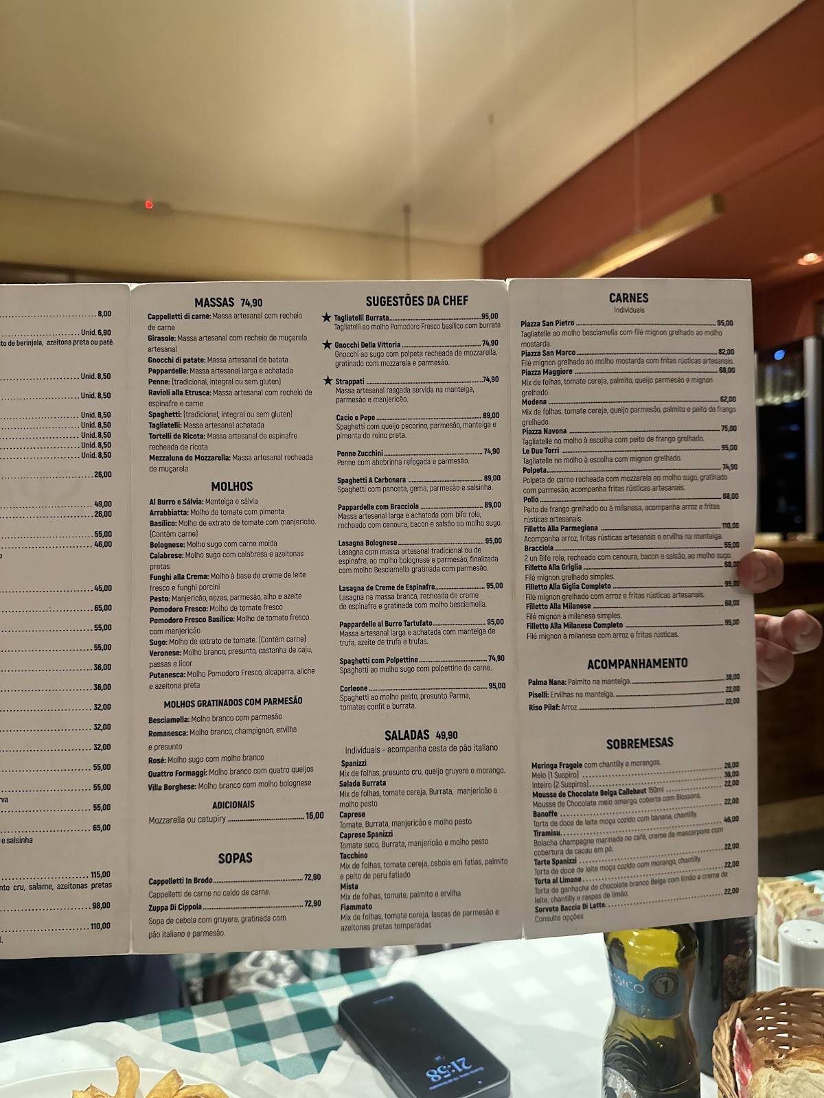 Spanizzi Ristorante cardápio