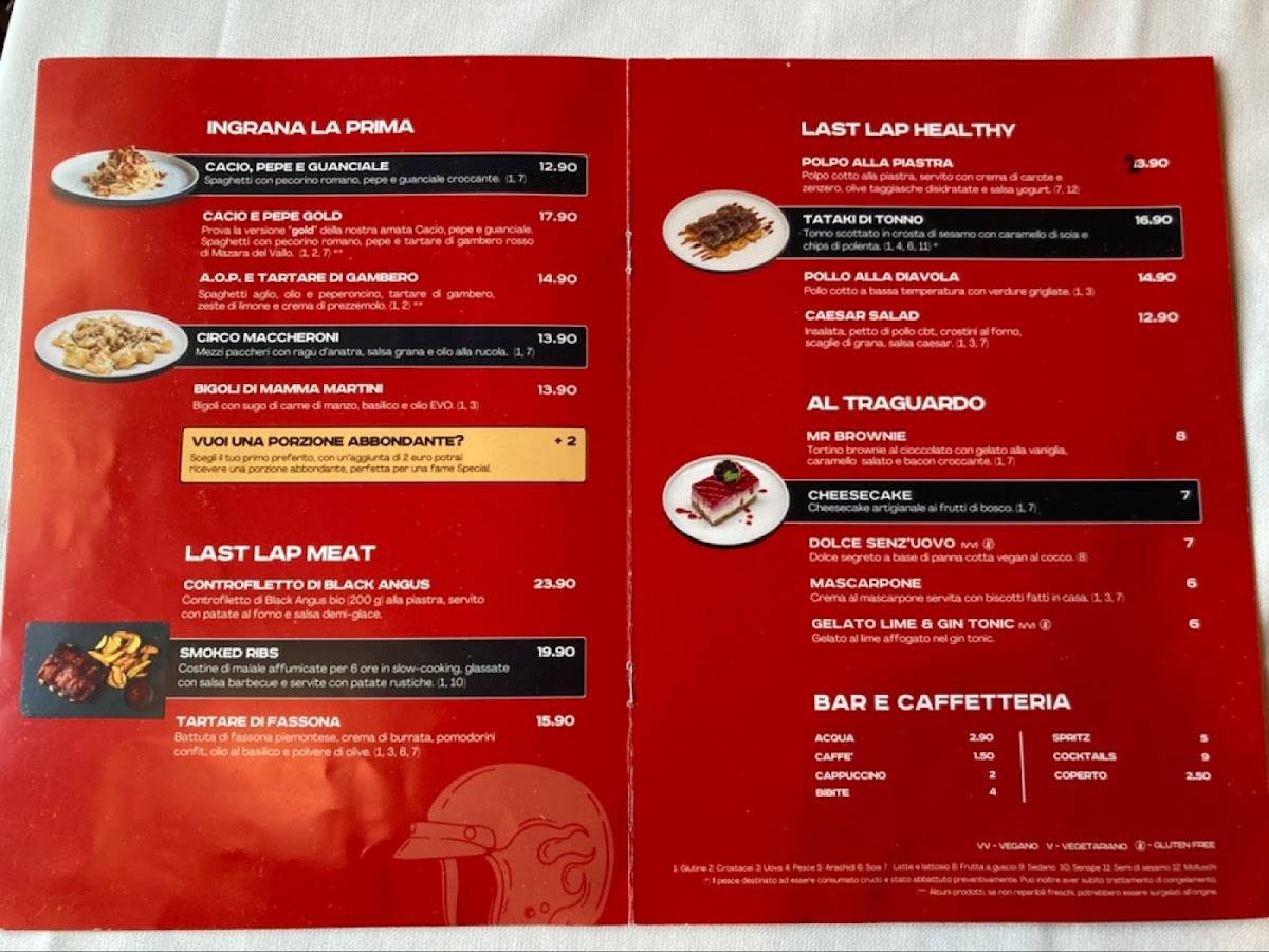 Menu di Special & Mr Martini 