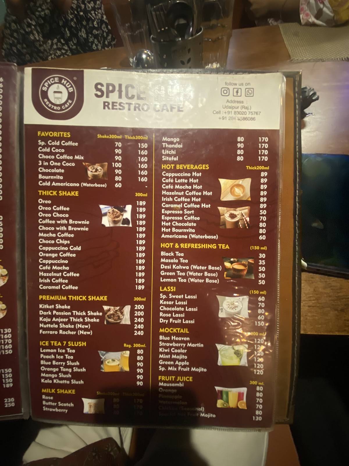 Spice Hub Restro Cafe menu