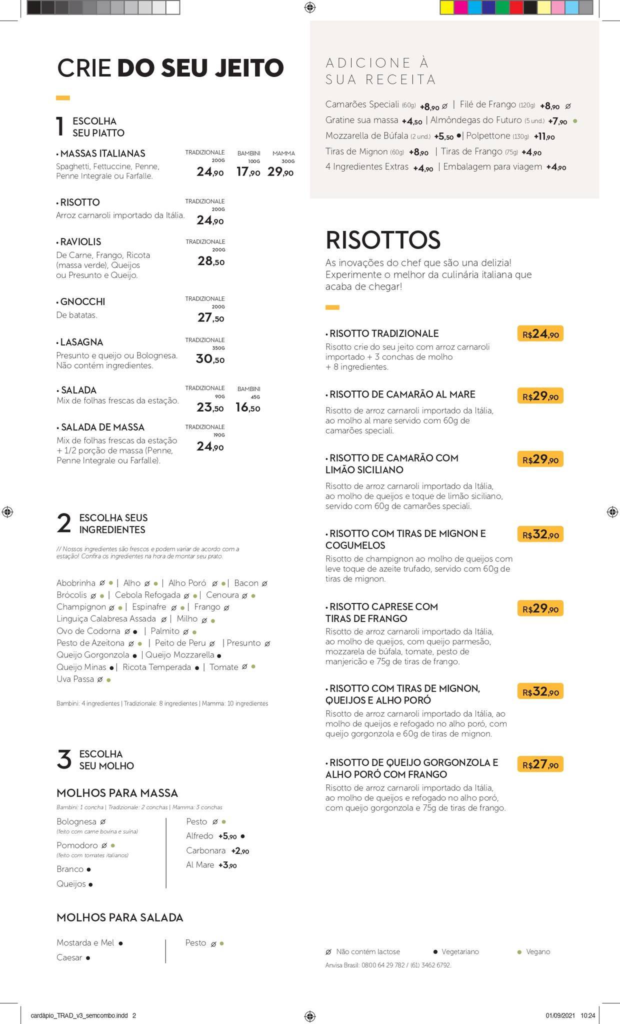 Restaurante Spoleto cardápio