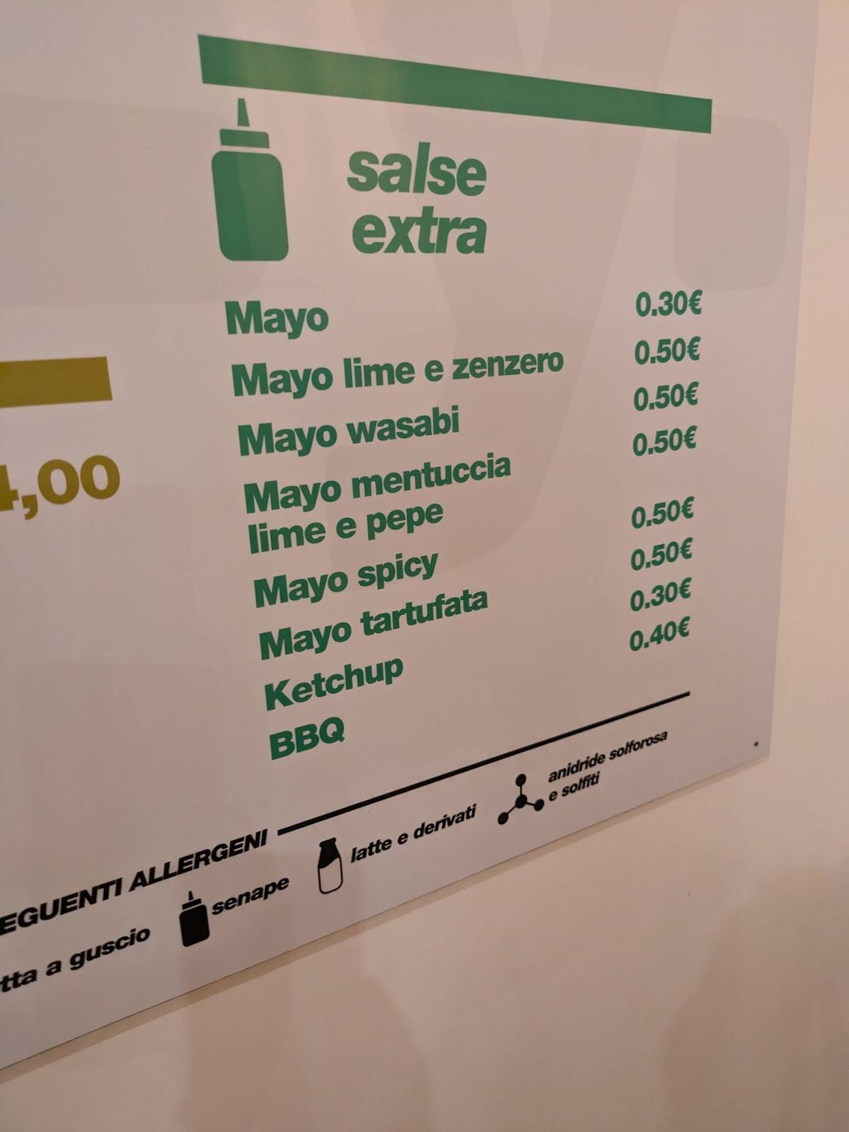 Menu di Squeezy - Garbatella 