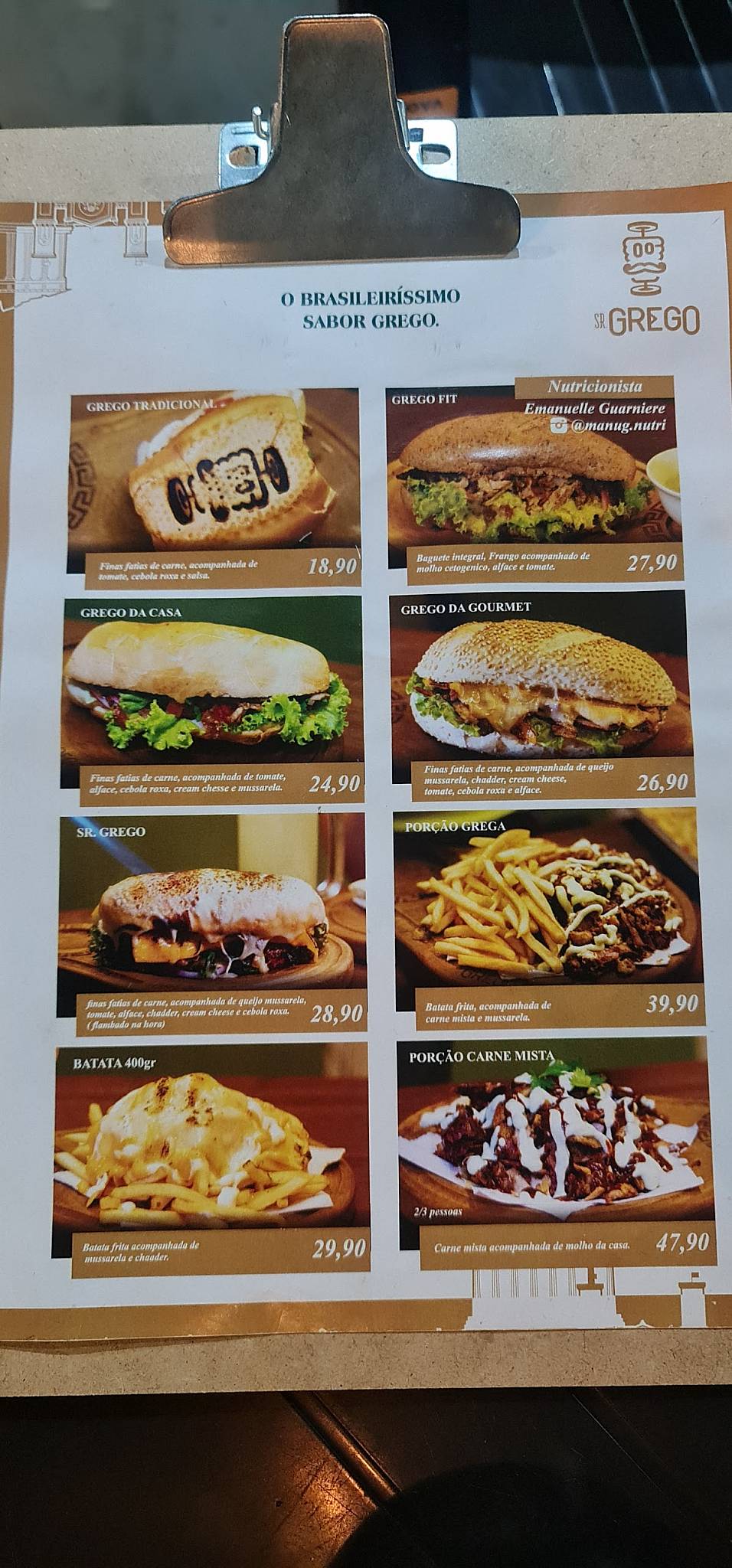 Sabor grego cardápio