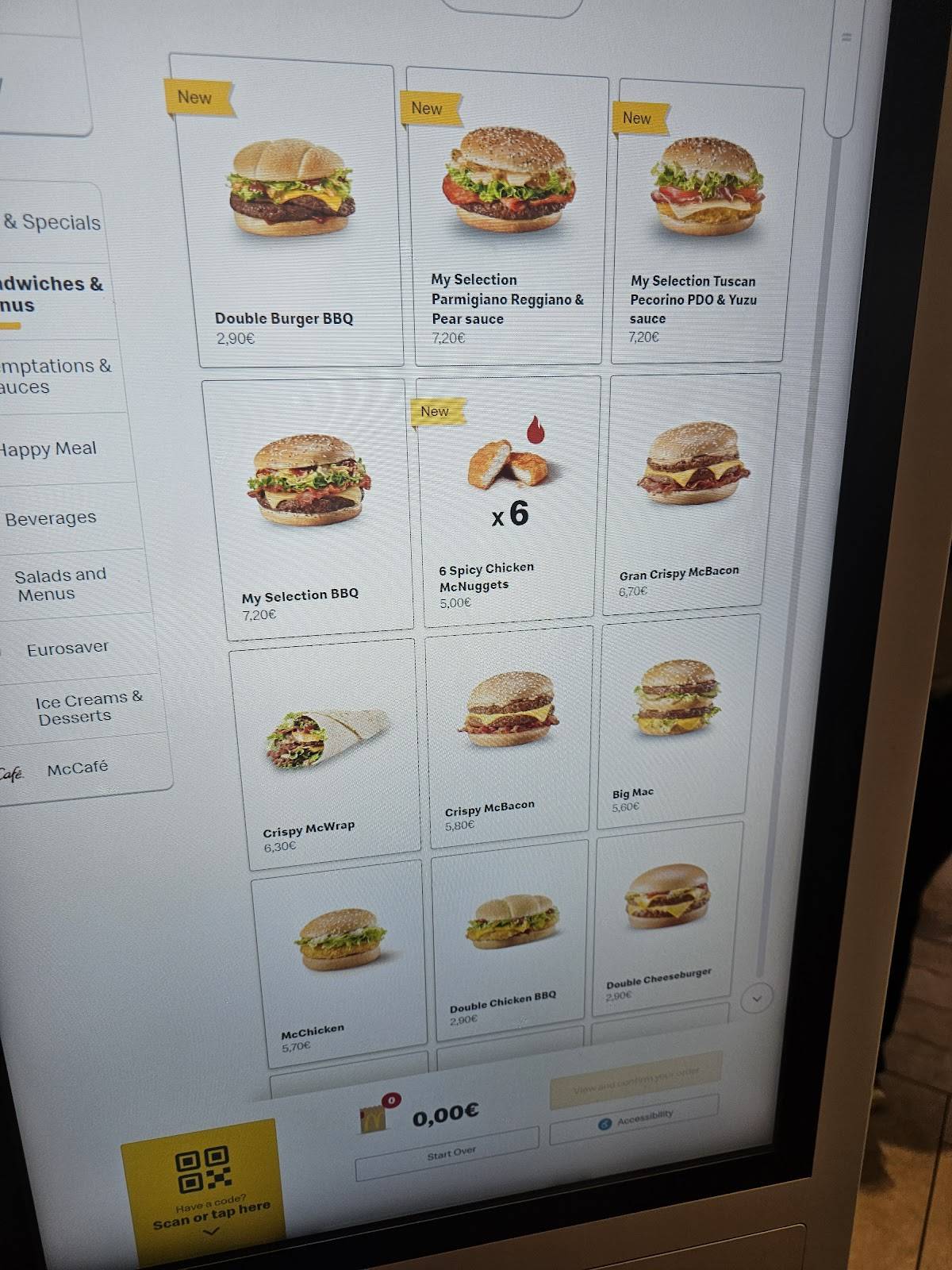 Menu di McDonald's Collesalvetti 