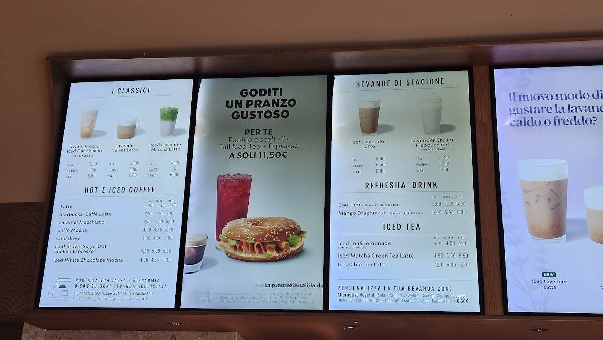 Menu di Starbucks - Milano Restelli 