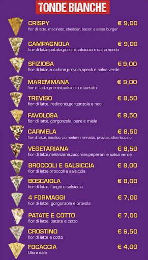 Menu di Stazione Pizza 