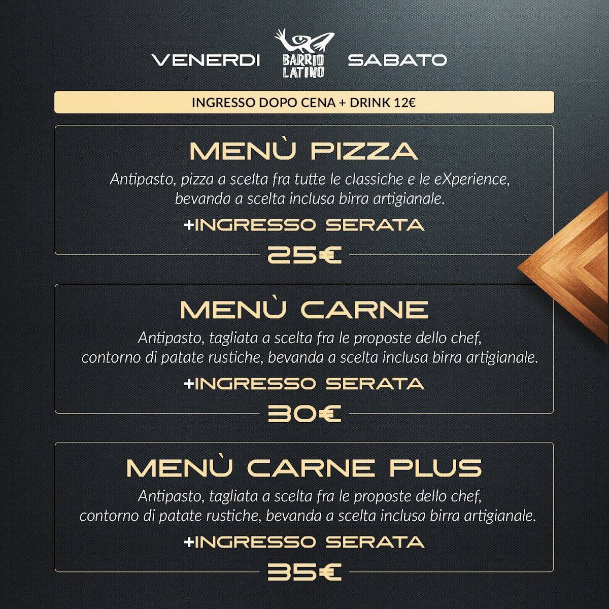 Menu di Barrio Latino 