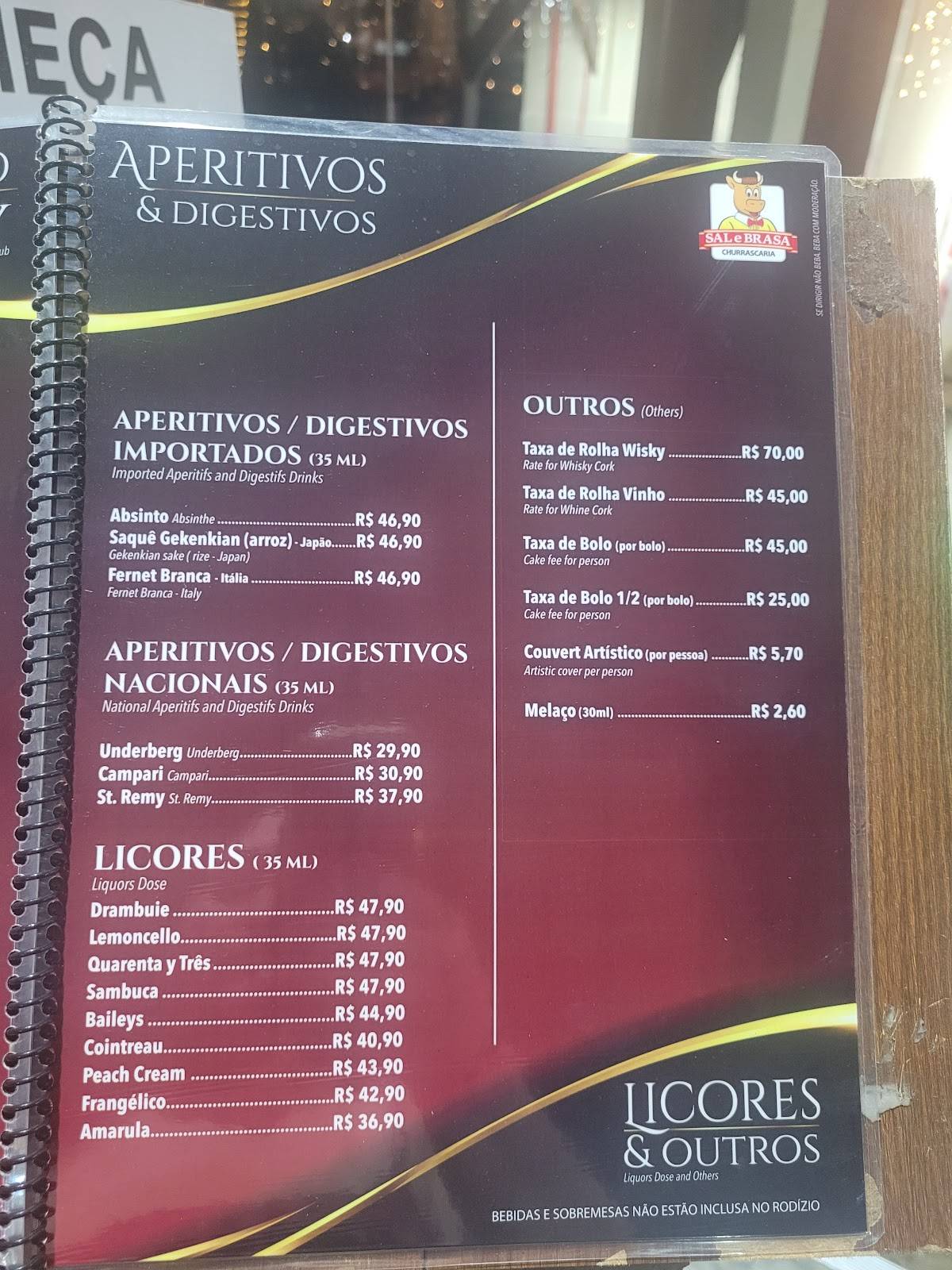 Churrascaria Sal e Brasa Salvador cardápio