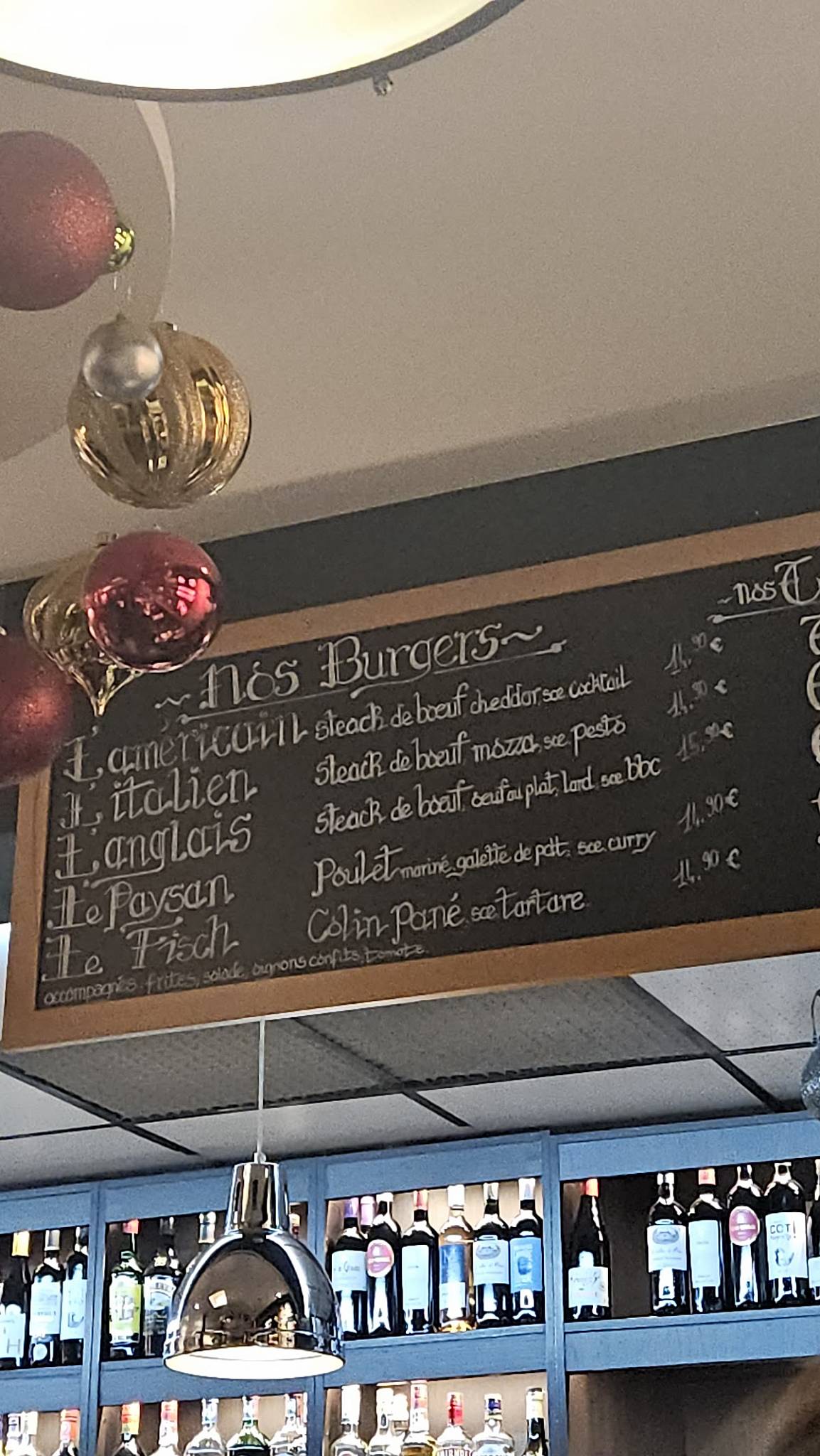 Menu de Restaurant Le Tonneau