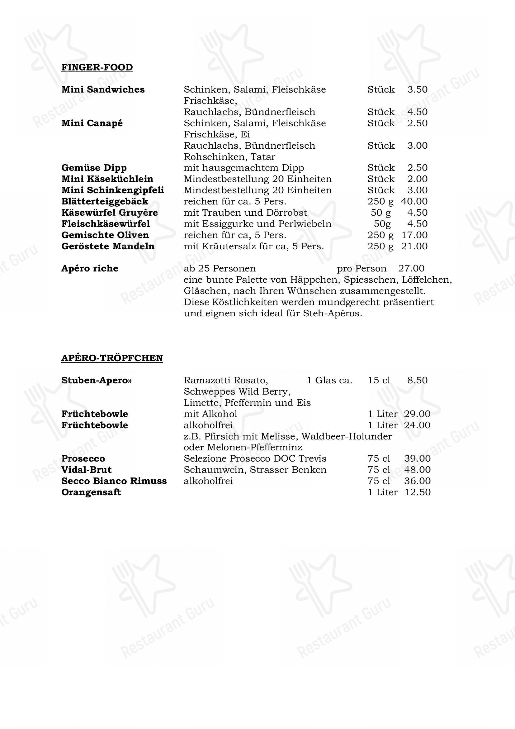 Stube Marthalen in Marthalen - 菜单
