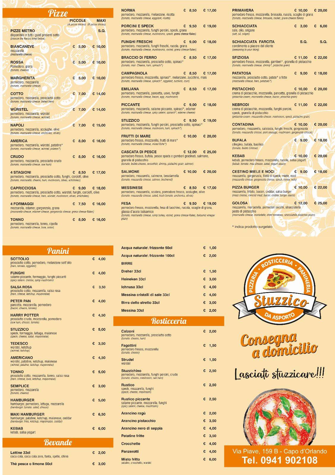Menu di Stuzzico Pizzeria 
