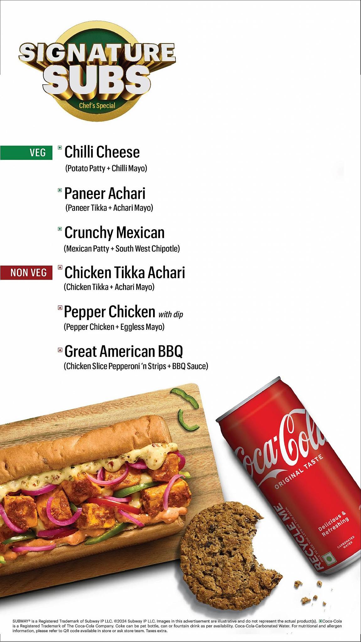 Subway Guru Tegh Batala menu
