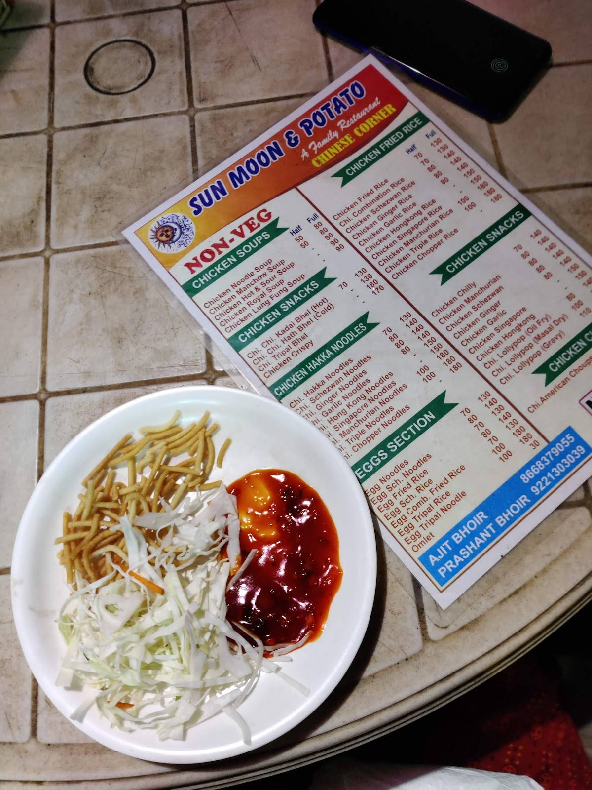Sun Moon And Potato Family Restaurant and Chinese Corners menu
