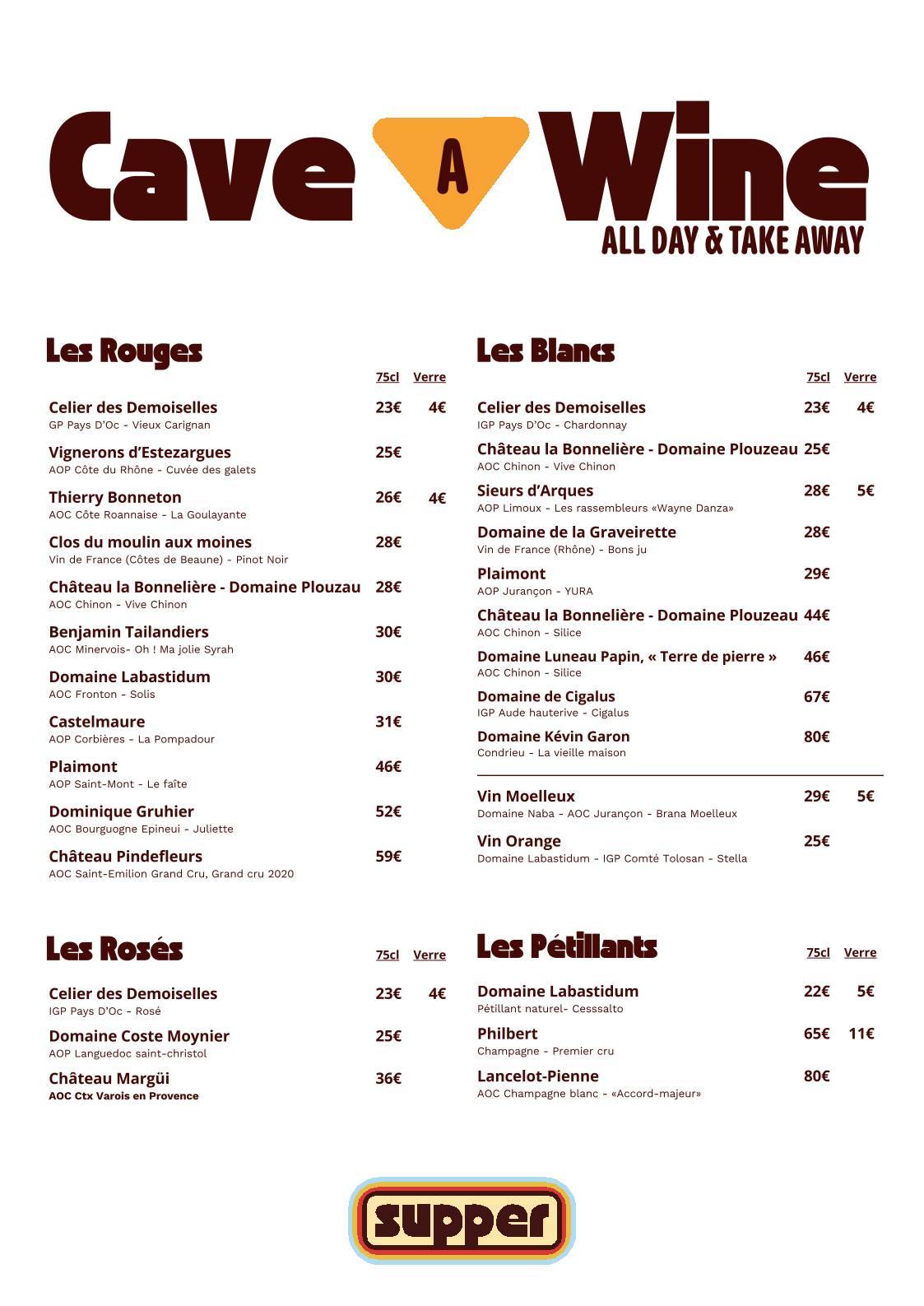 Menu de Supper Bar Restaurant