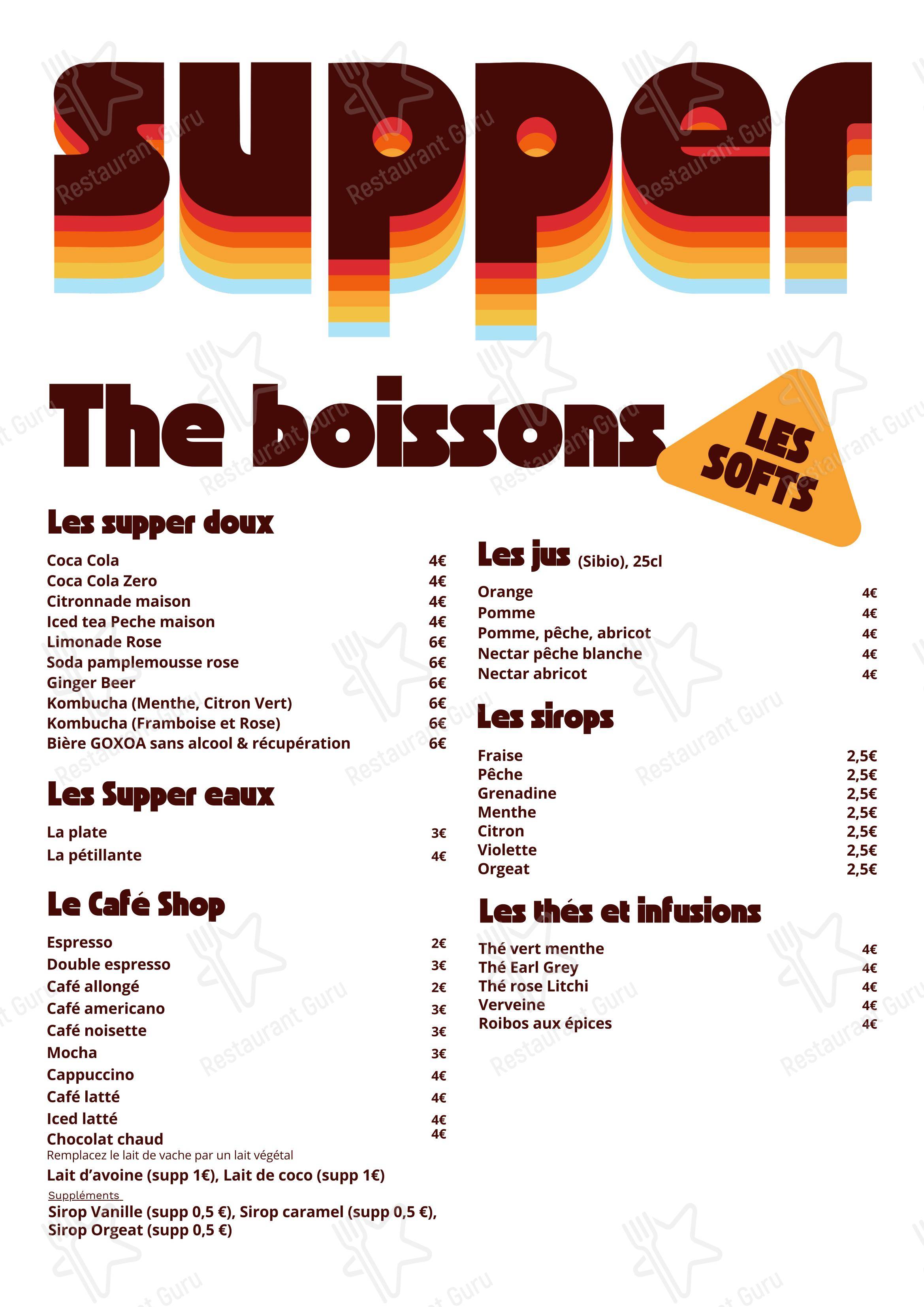Supper Bar Restaurant dans Labège - Menu