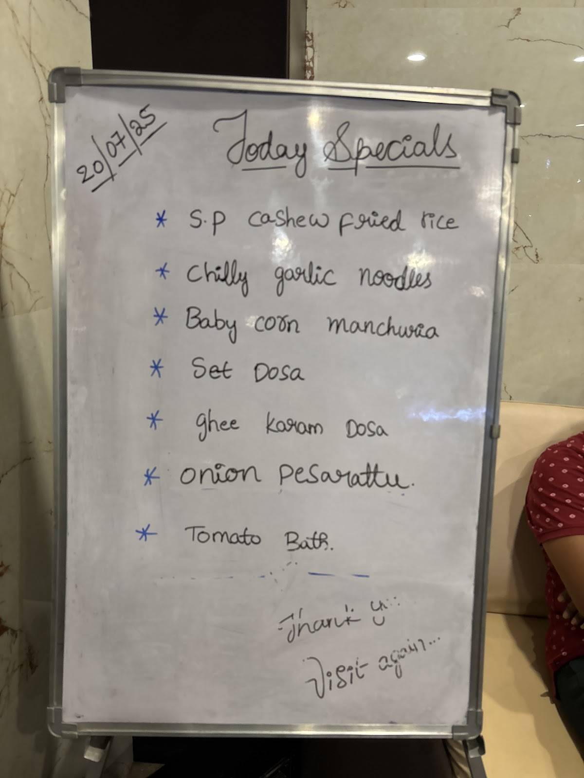 Surabhi Grand menu