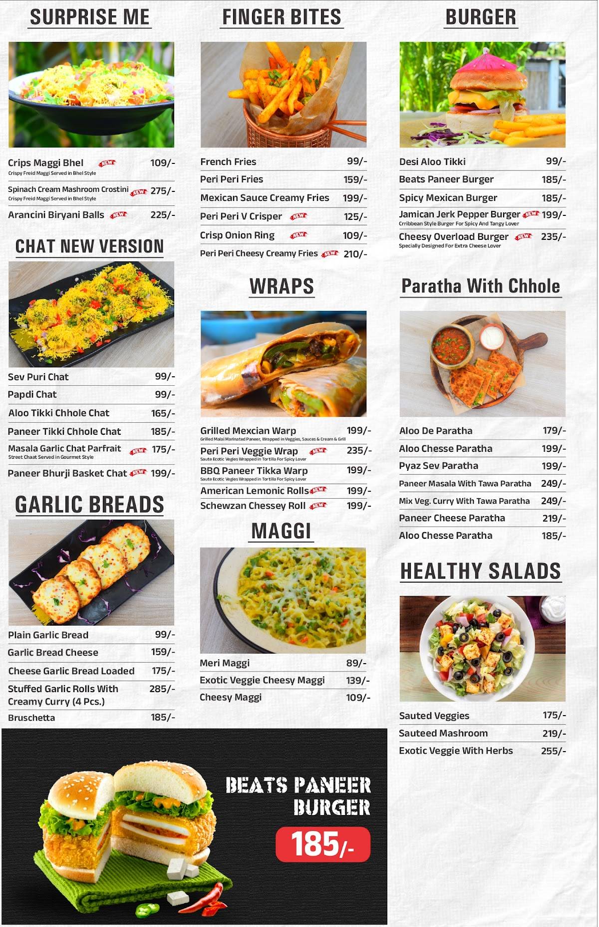 Cafe Beats Restaurant menu