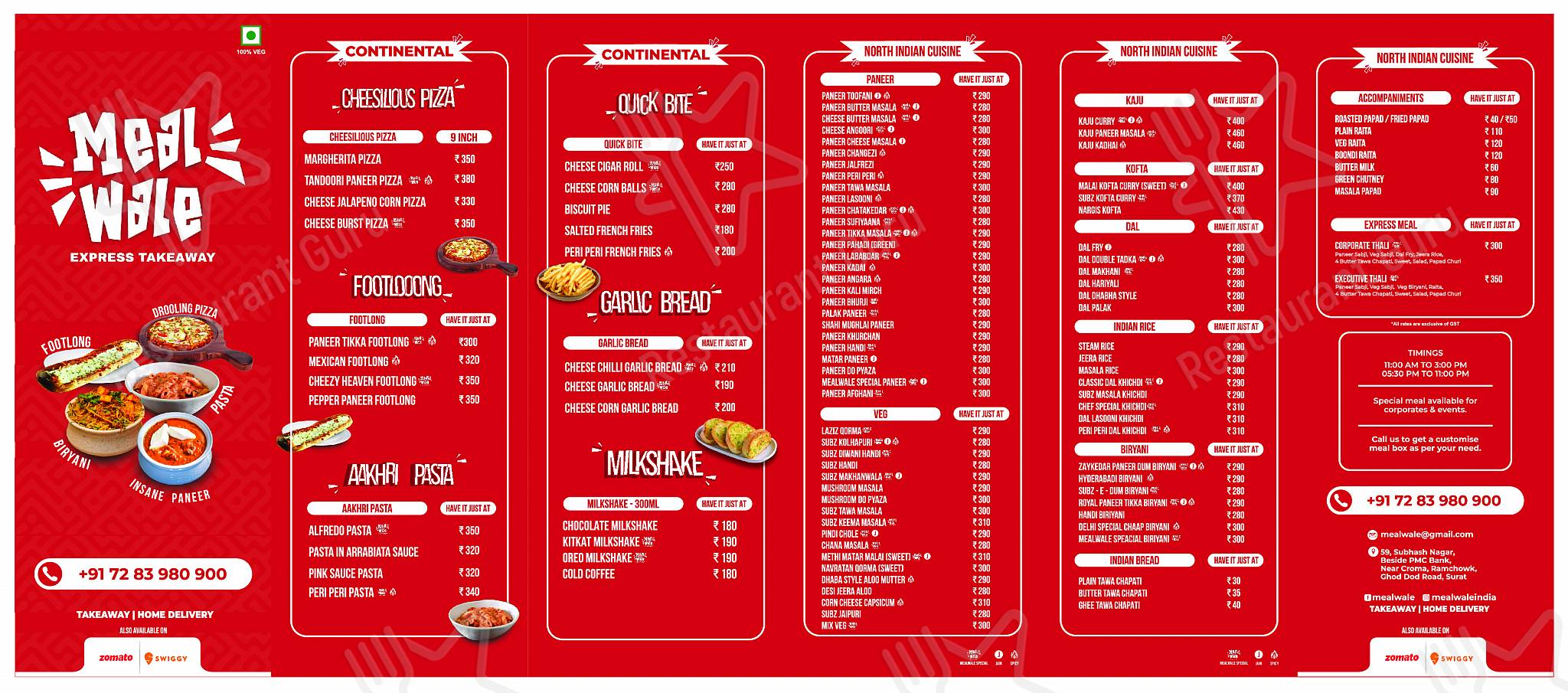 Check out the menu for Meal Wale