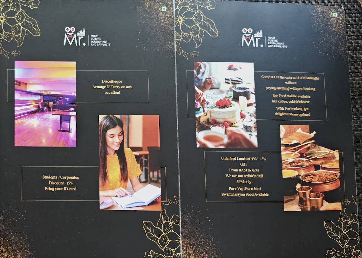 Mr. Multicuisine Restaurant and Banquets menu