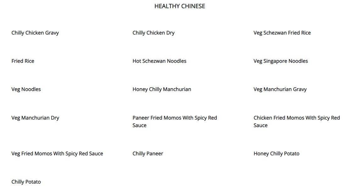 Sweety's Kitchen menu