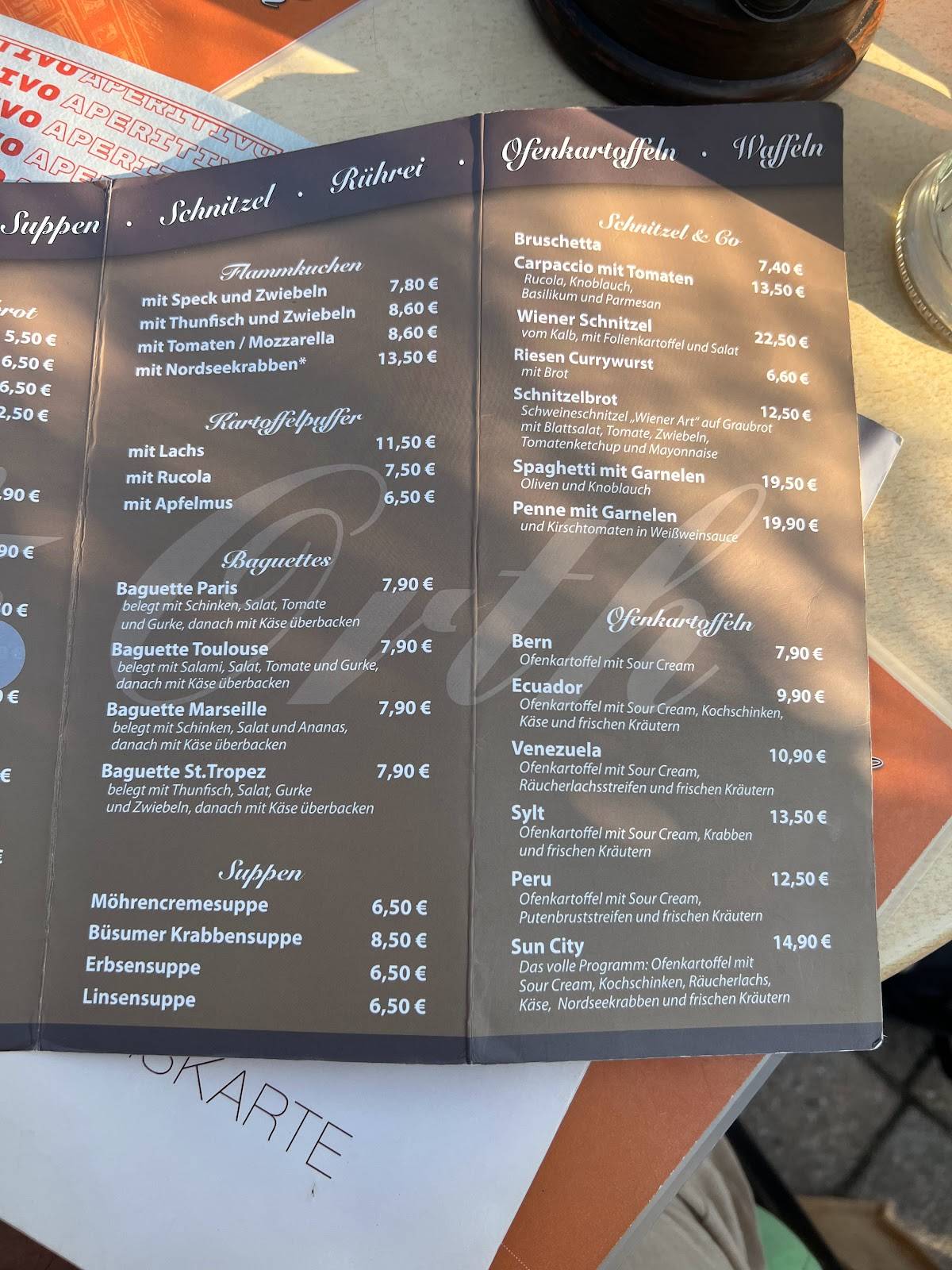 Menu de Café Orth