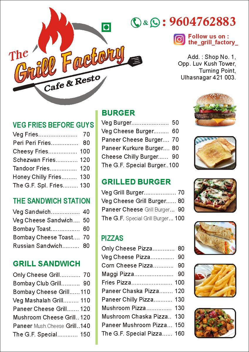 THE GRILL FACTORY menu