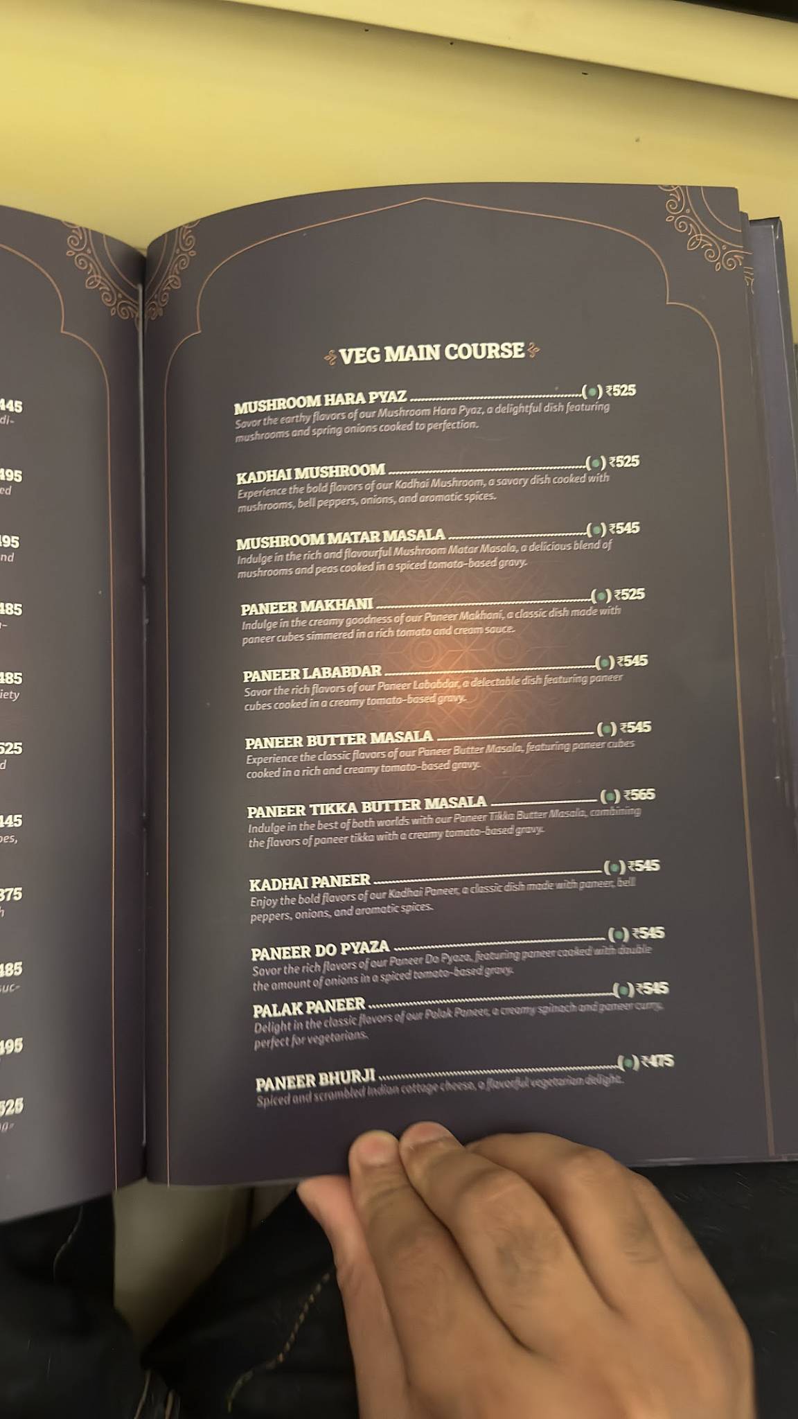 THRONES menu
