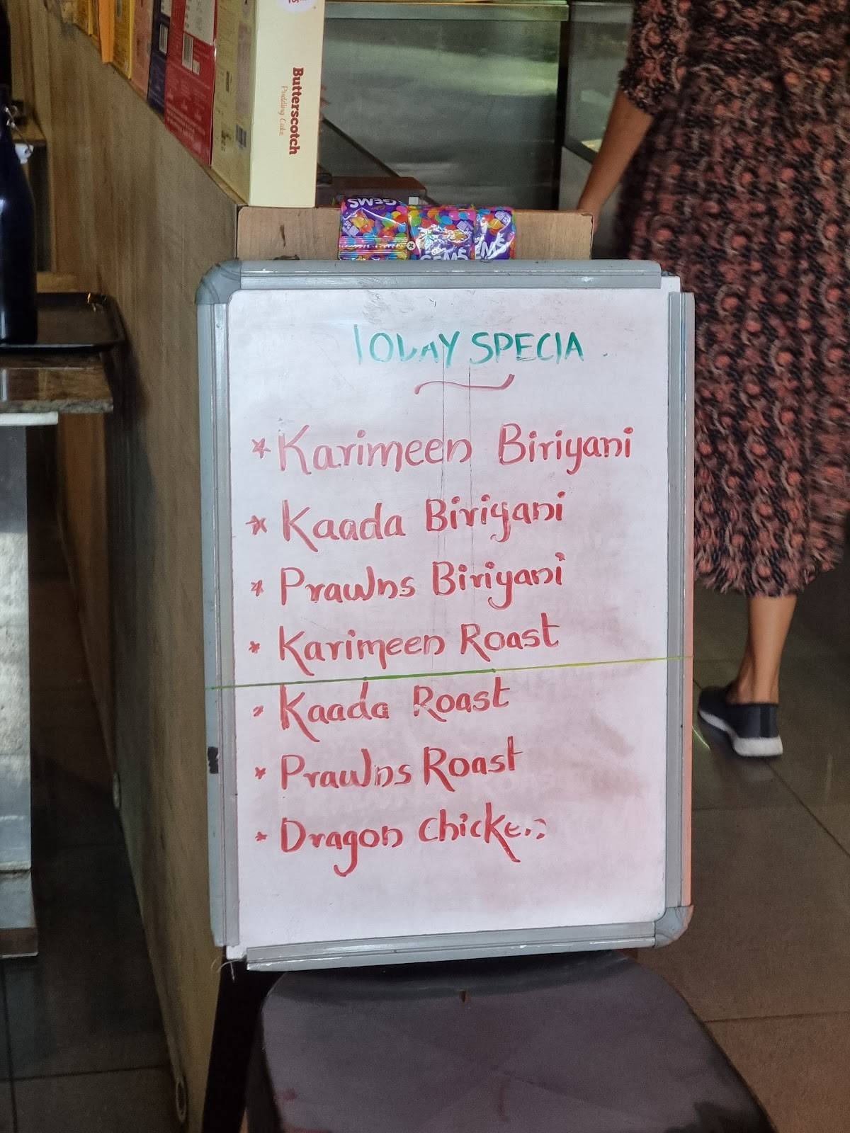 TJ Restaurant and Bakers menu