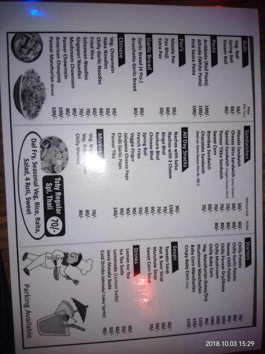 TOBY CAFE menu