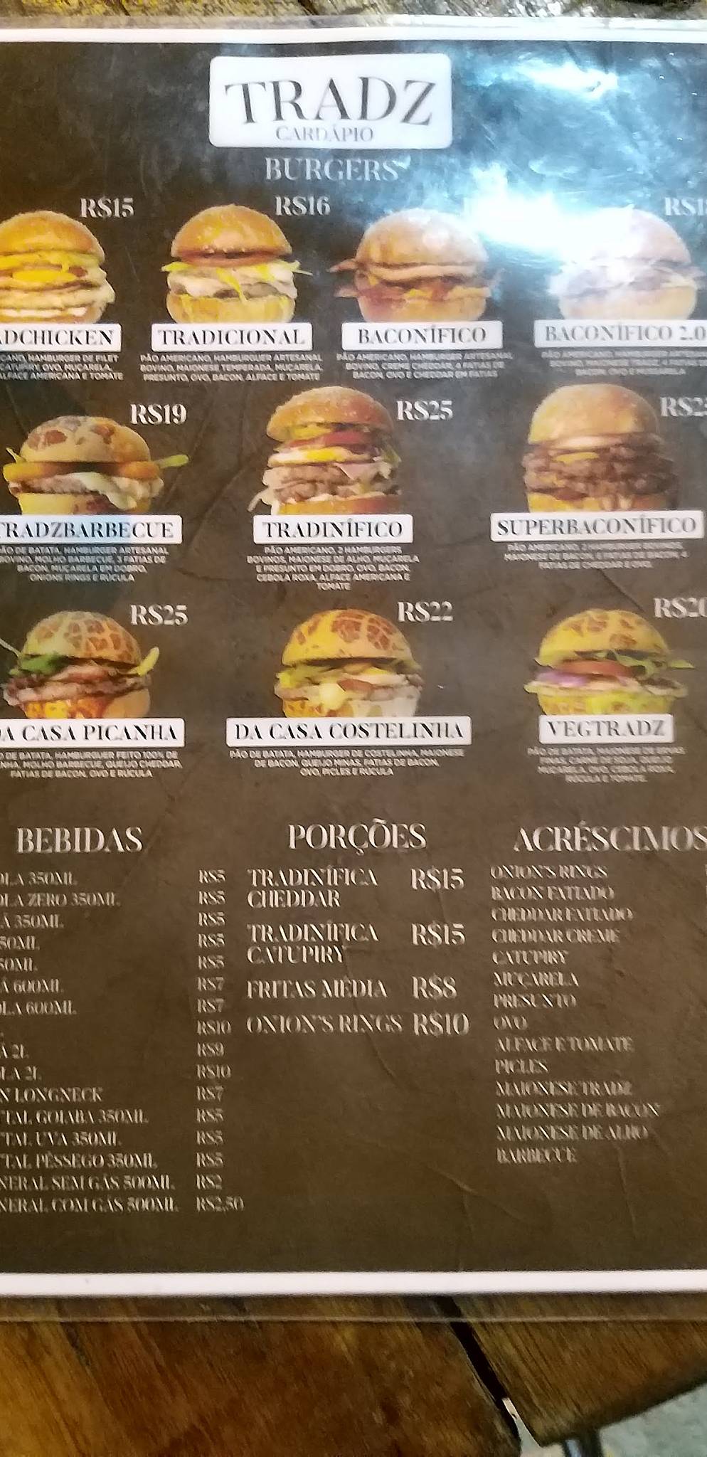 TRADZ - Nova Lima Centro cardápio