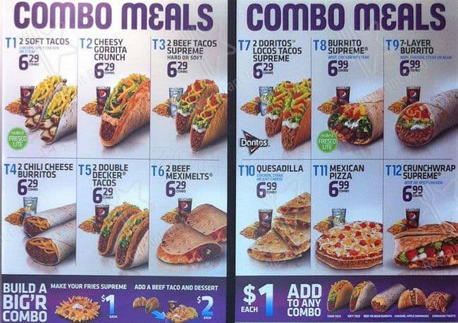 Menu de Taco Bell