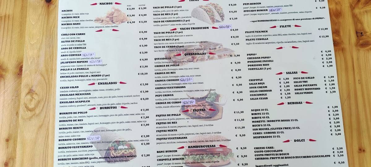 Menu di Taco bang Rivoli 