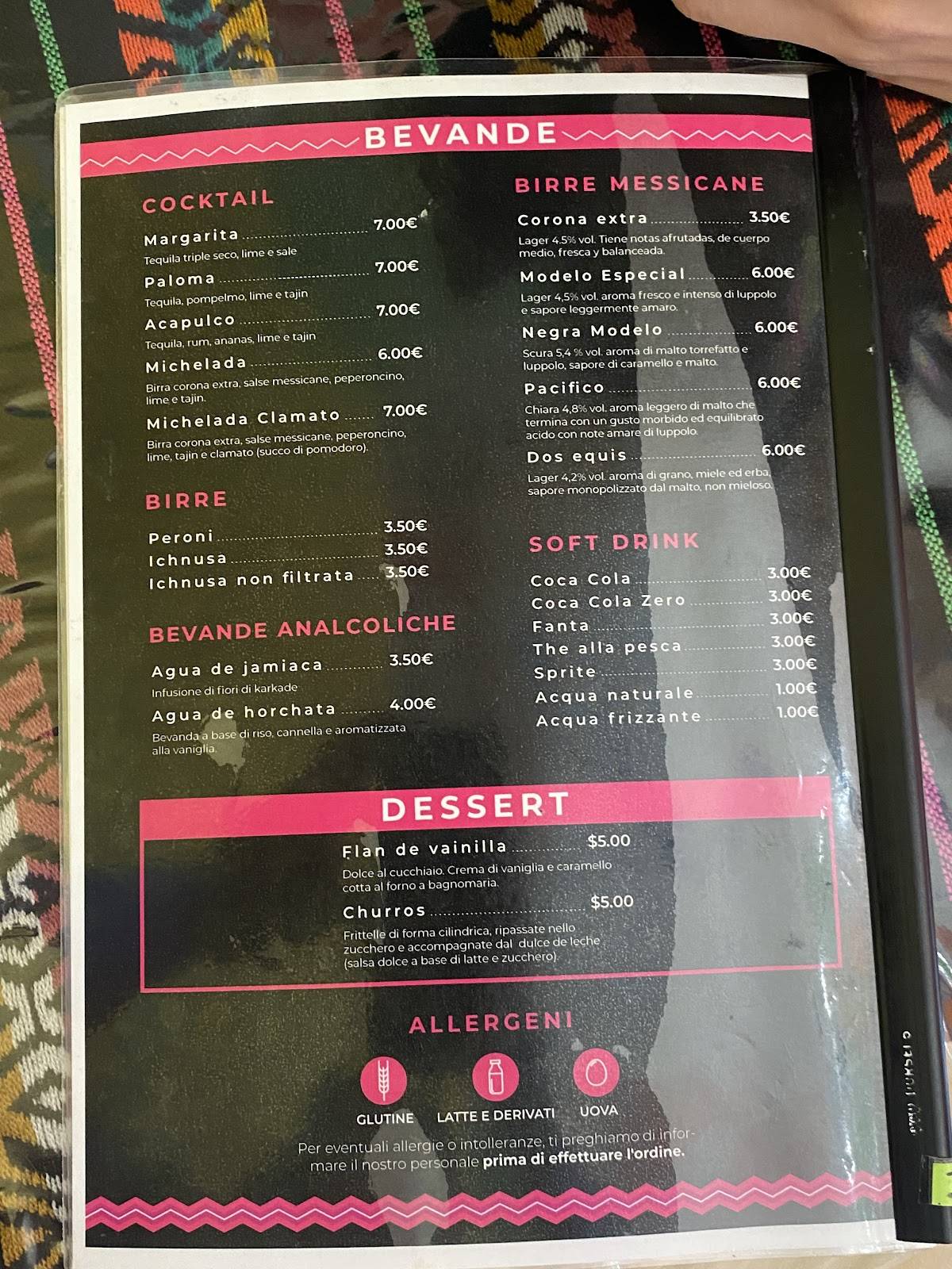 Menu di TacoRRiendo de Lupita 