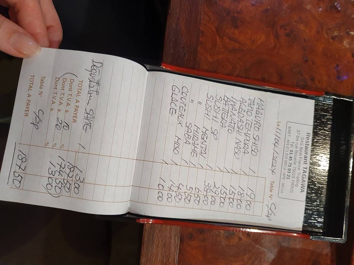 Menu de Tagawa