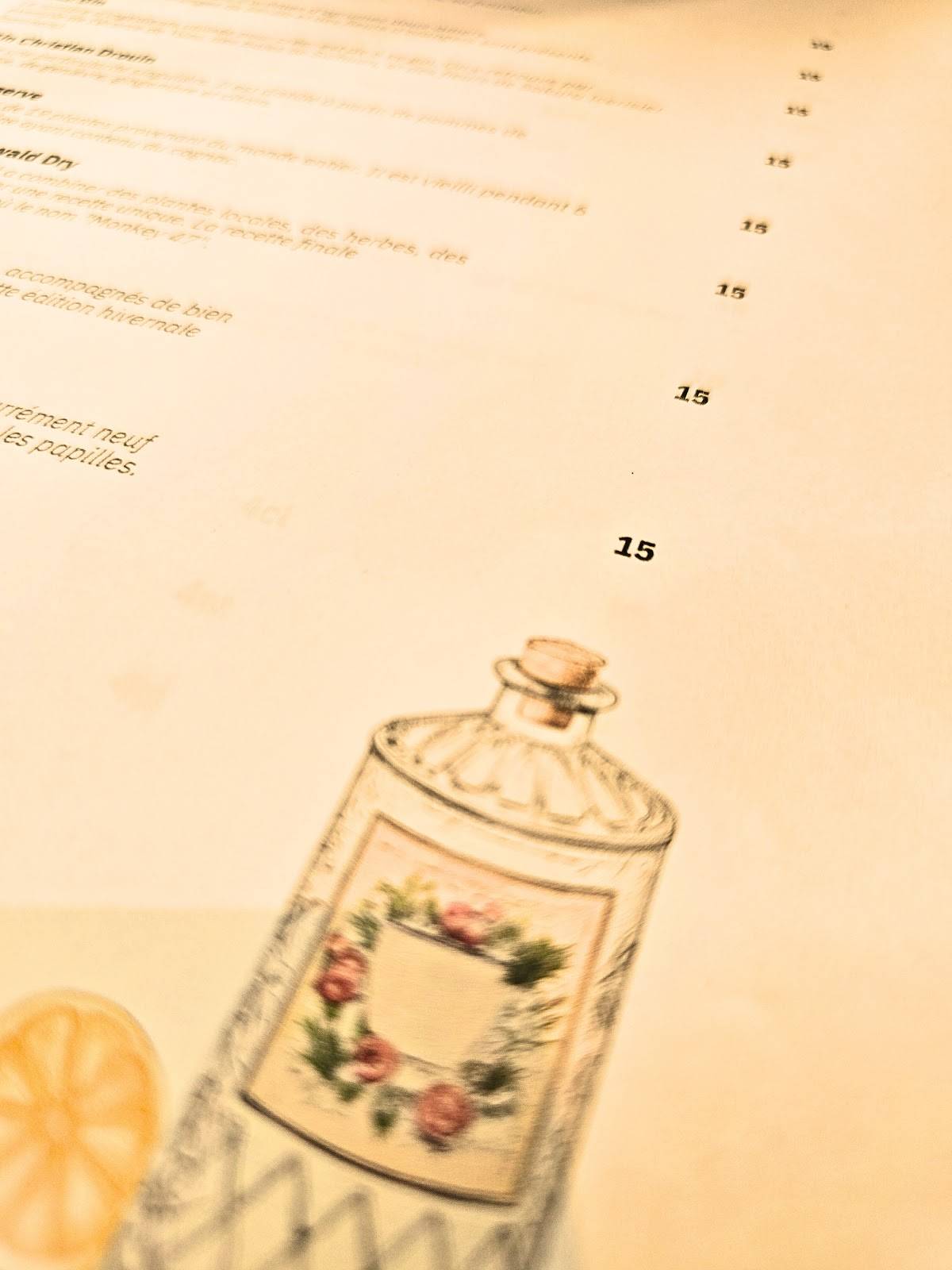 Menu di Talkwine bar à vins et gin 