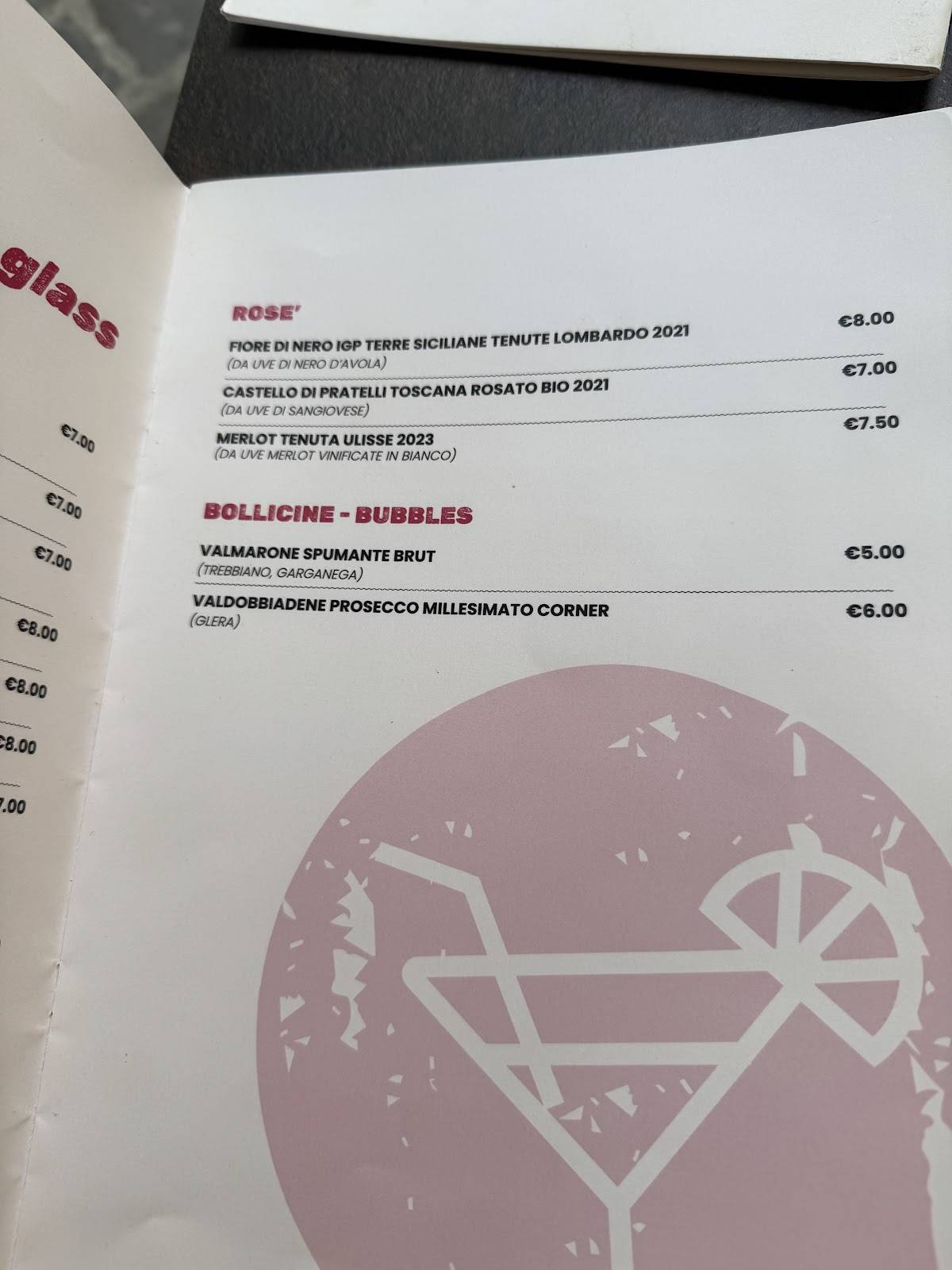 Menu di Tamerò Firenze 