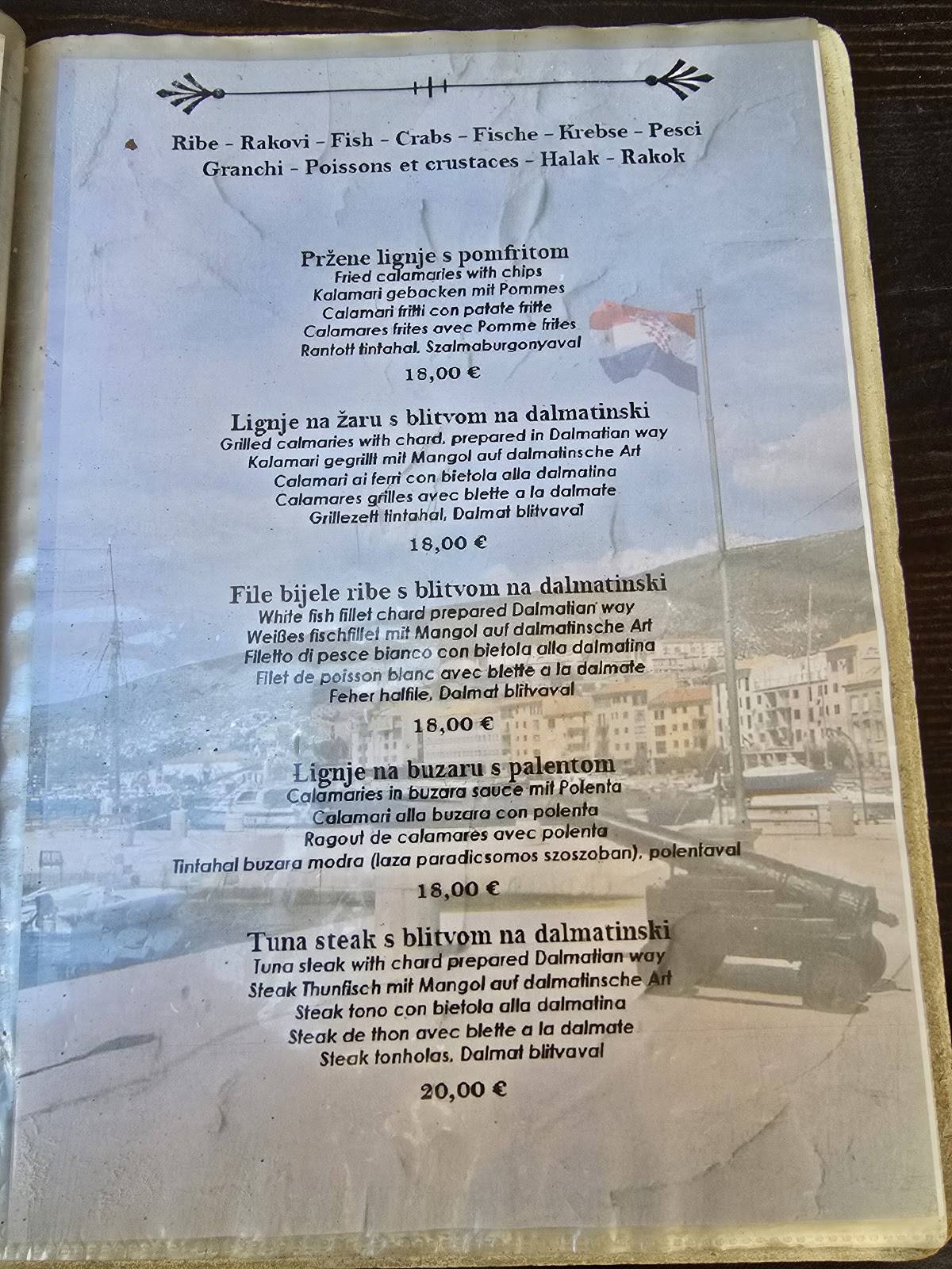 Menu di Tavern Kod Veska 