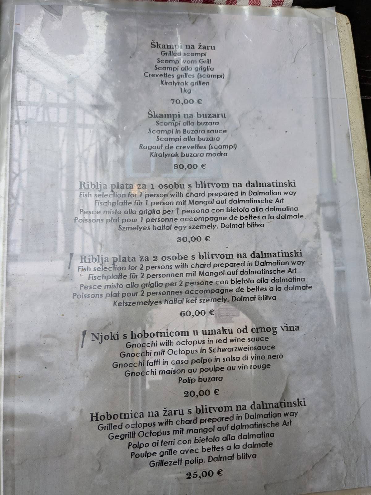 Menu di Tavern Kod Veska 