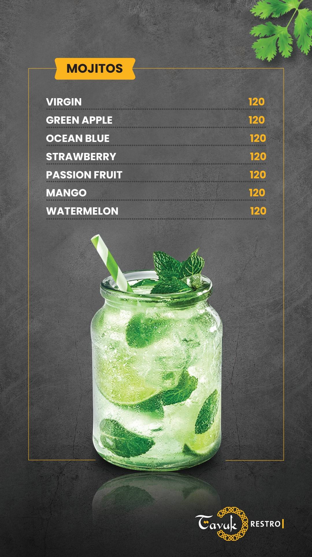 Tavuk Restro Eranhipalam menu