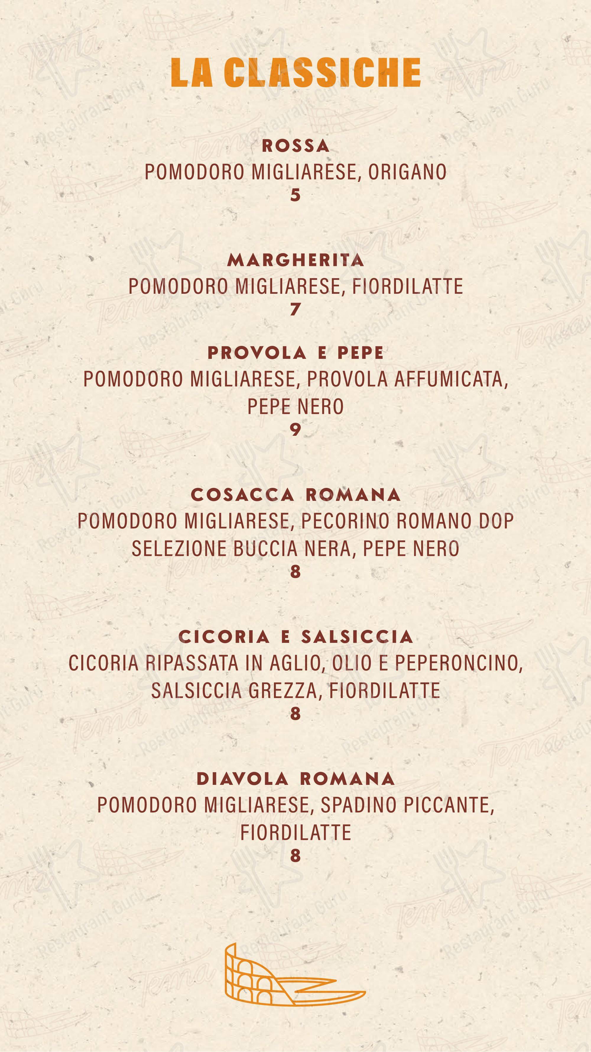 Menu per Tema - Roma in una pizza in Aprilia