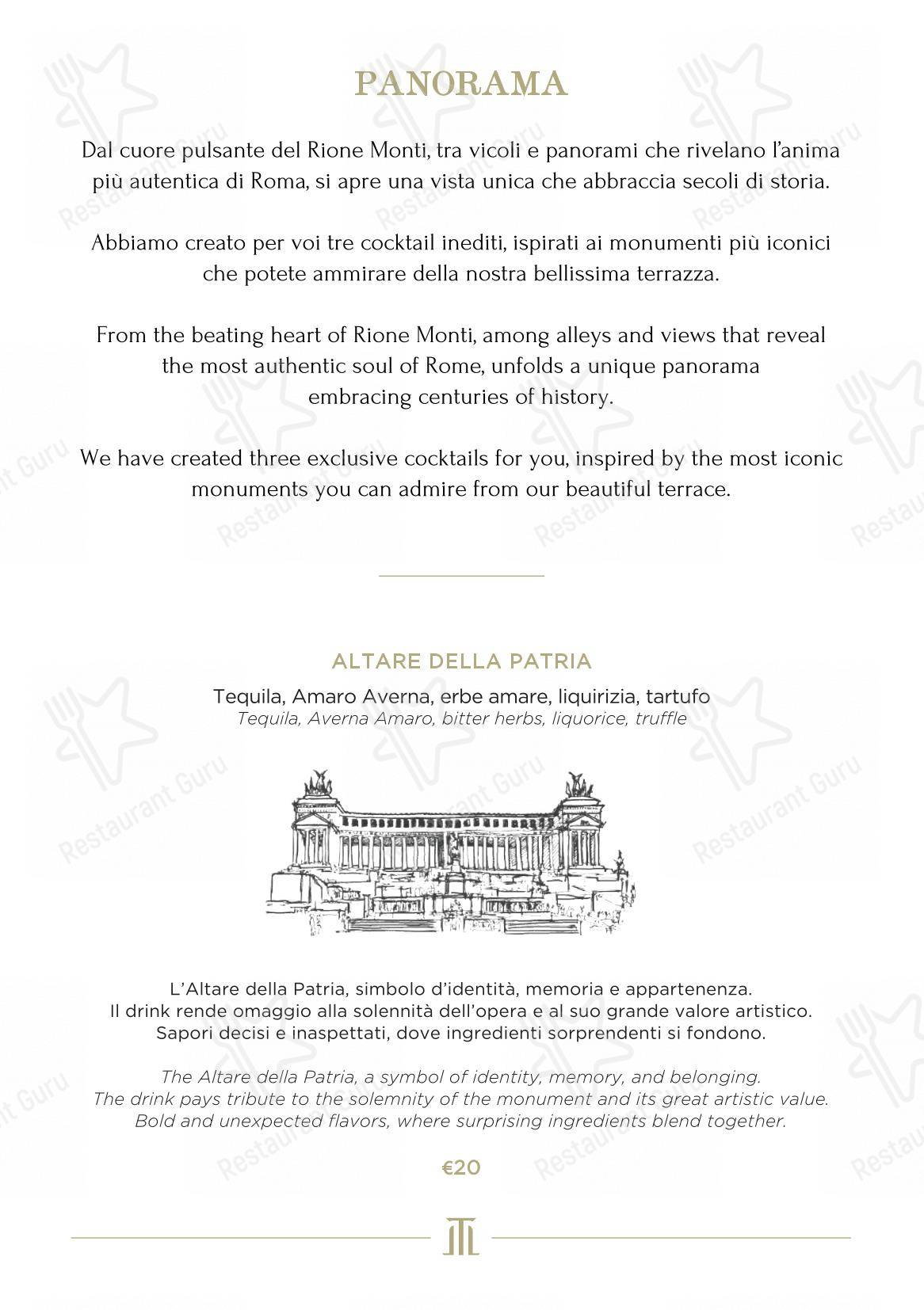 Ночное меню per Terrazza Monti - Restaurant & Lounge Bar in Roma