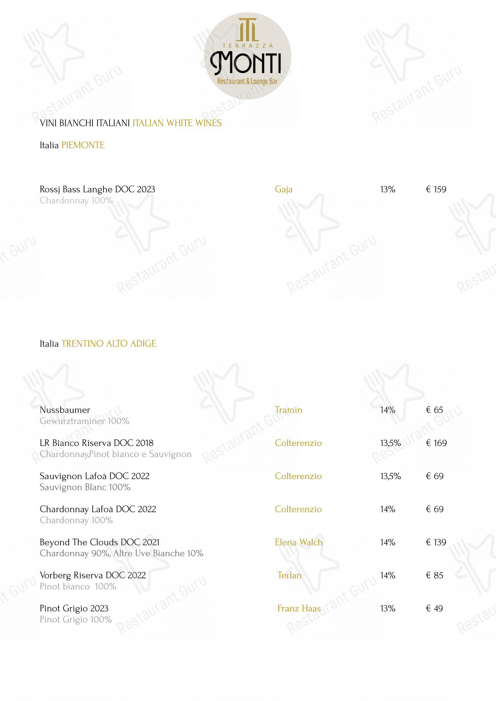 Lunch Menu per Terrazza Monti - Restaurant & Lounge Bar ristorante