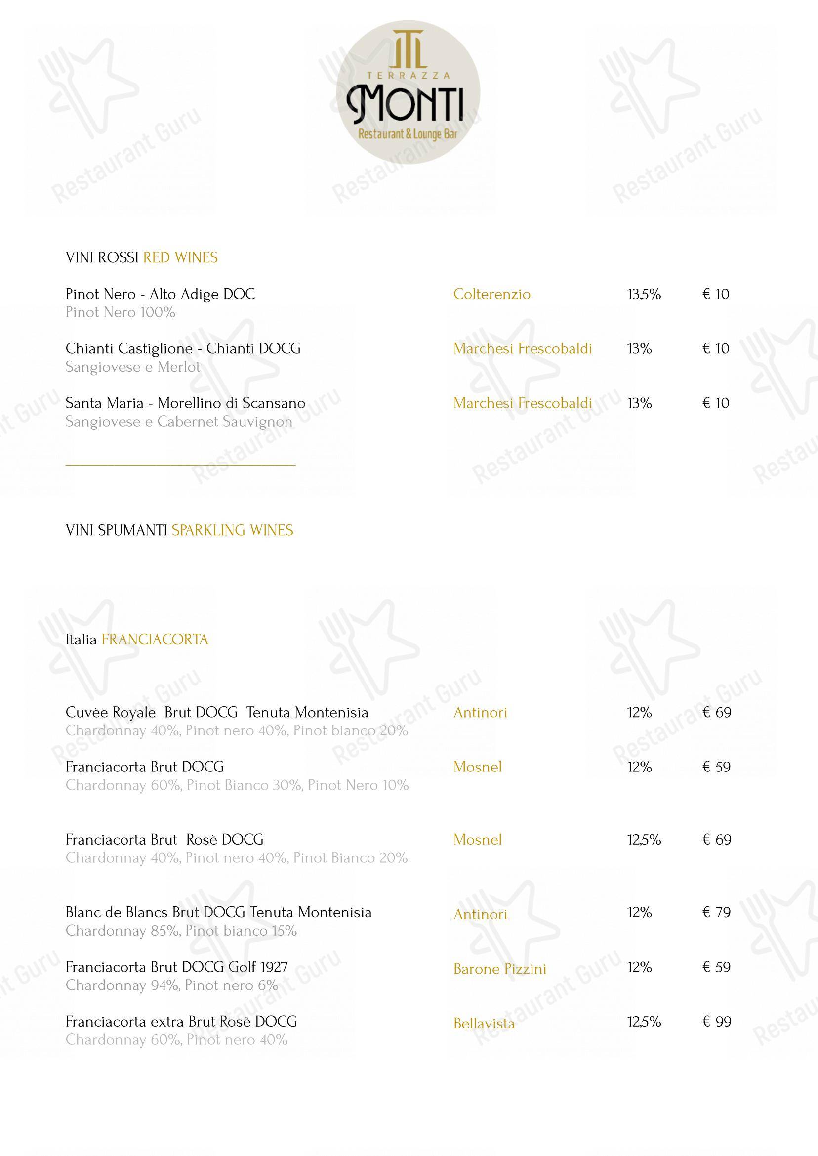Lunch Menu per Terrazza Monti - Restaurant & Lounge Bar ristorante