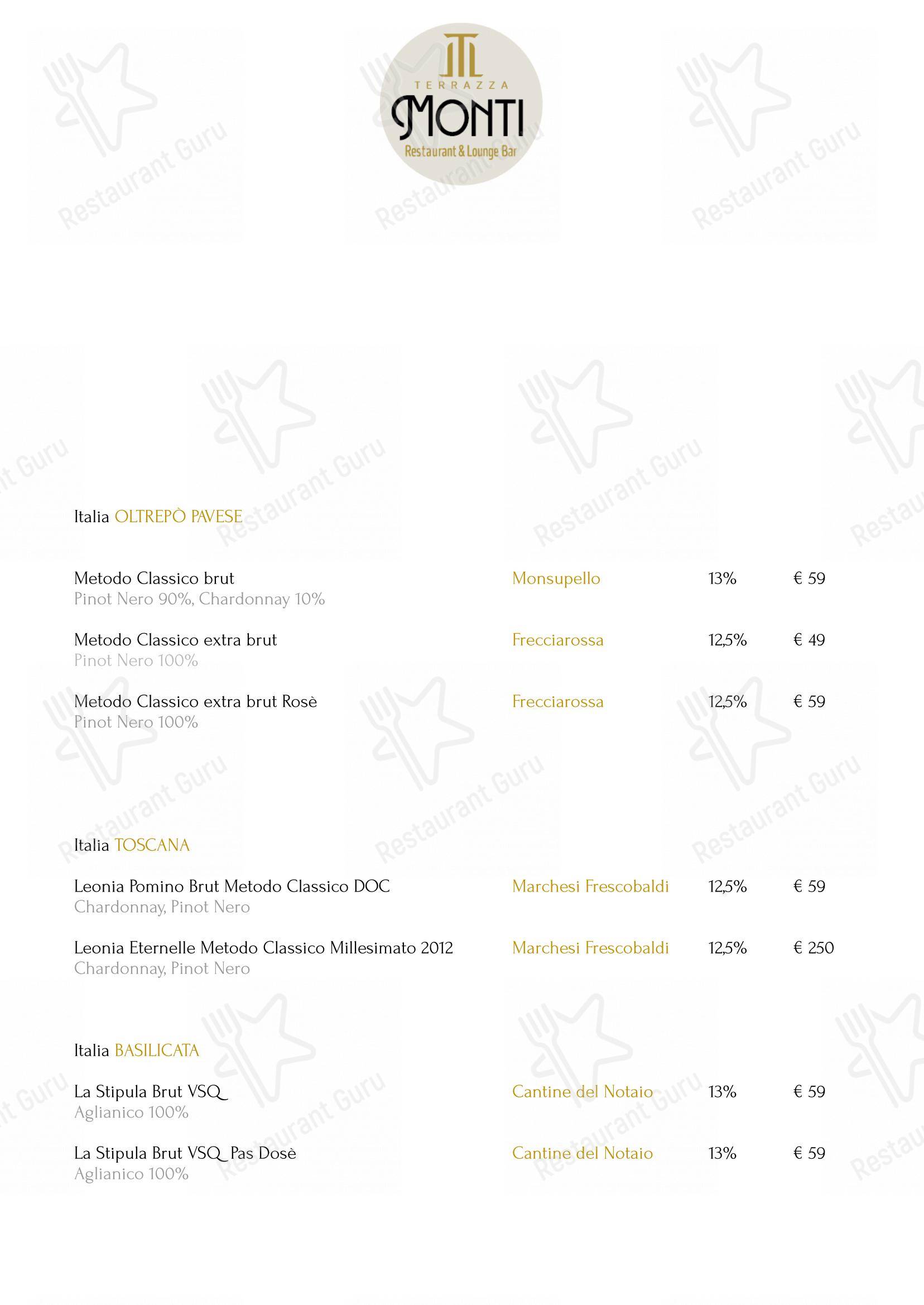 Lunch Menu per Terrazza Monti - Restaurant & Lounge Bar in Roma