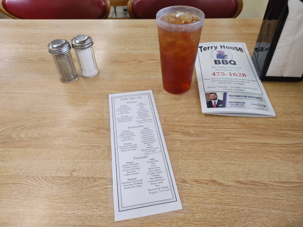 Menu at Terry House Barbecue, Thomasville