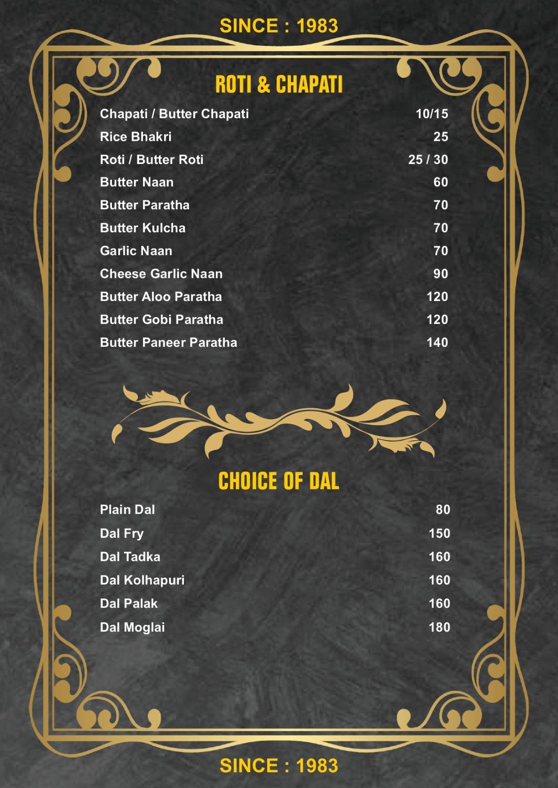 Hotel Shree Durga menu