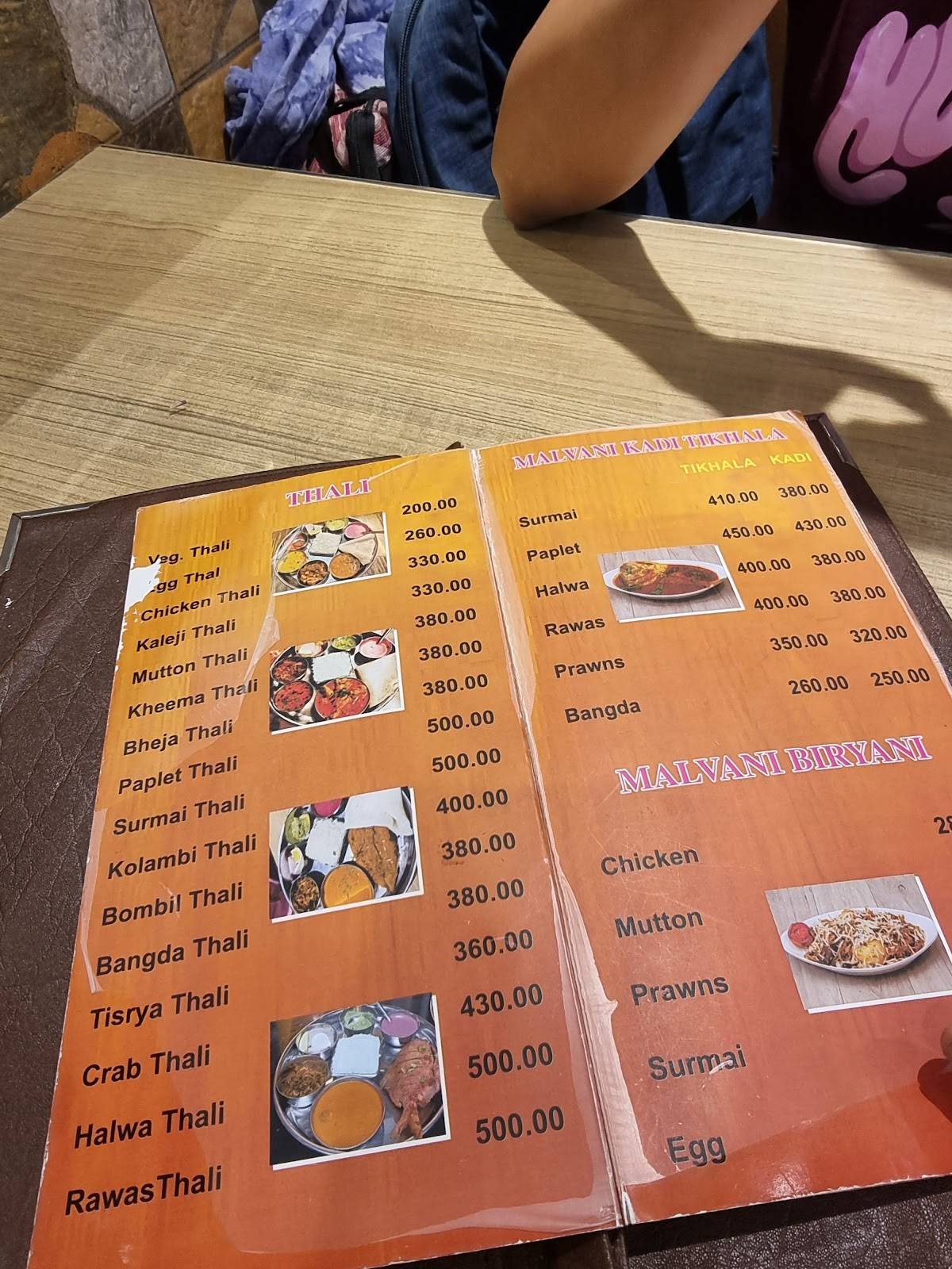 POTBHAR MALVANI menu