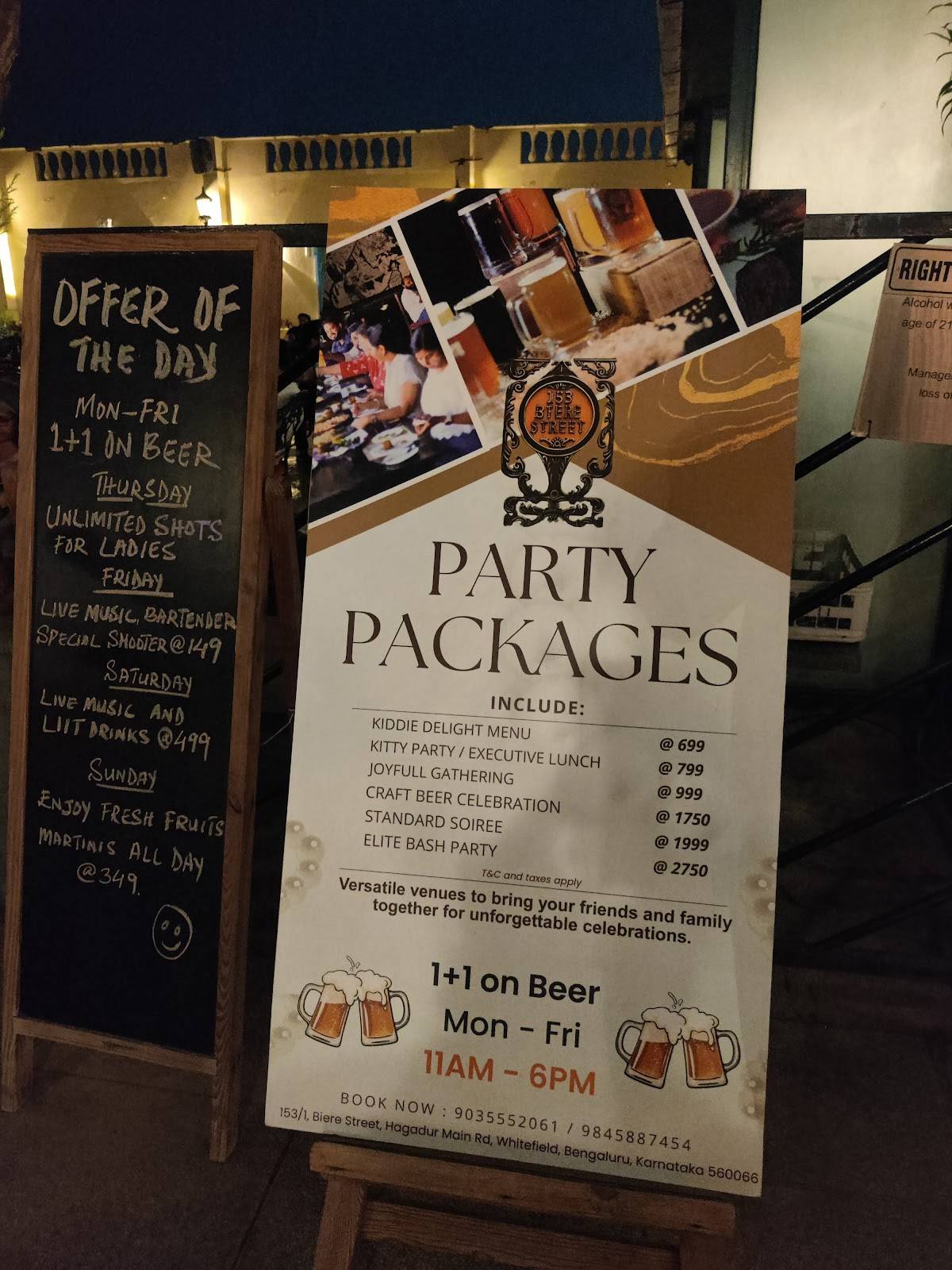 153 Biere Street Best Microbrewery in Whitefield menu