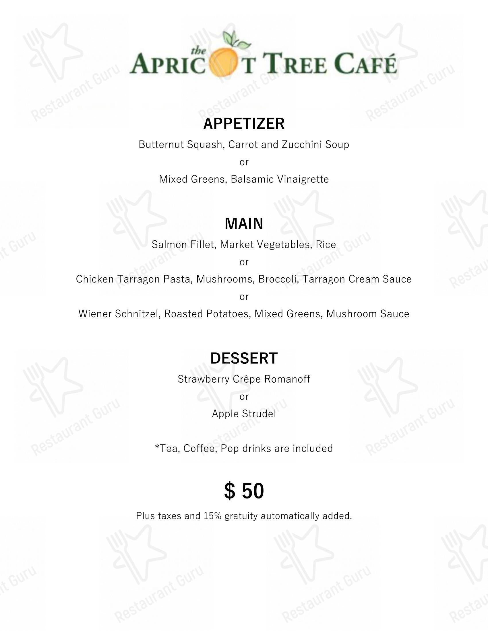 Menu pour The Apricot Tree Cafe - Основное меню