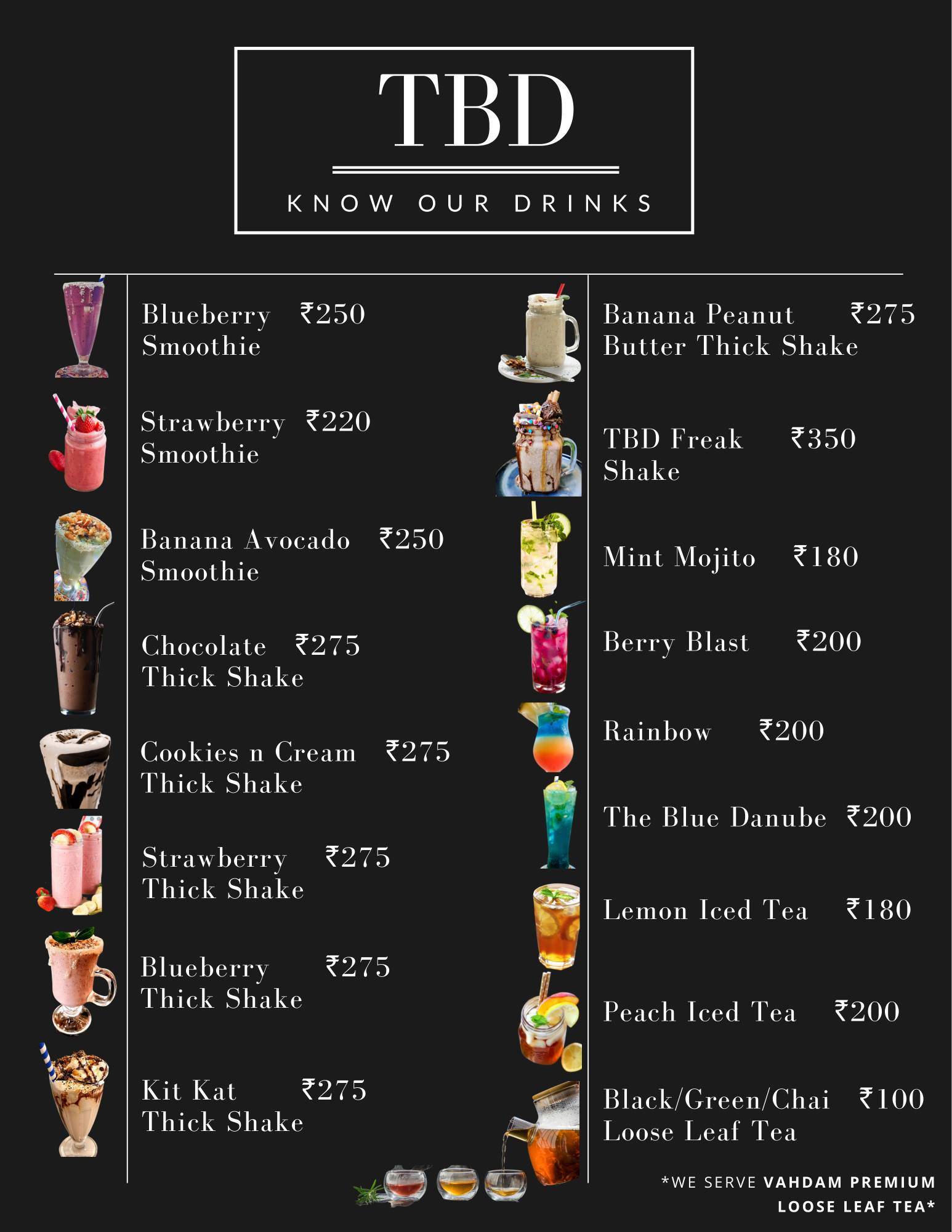 The Blue Danube Cafe & bakery menu